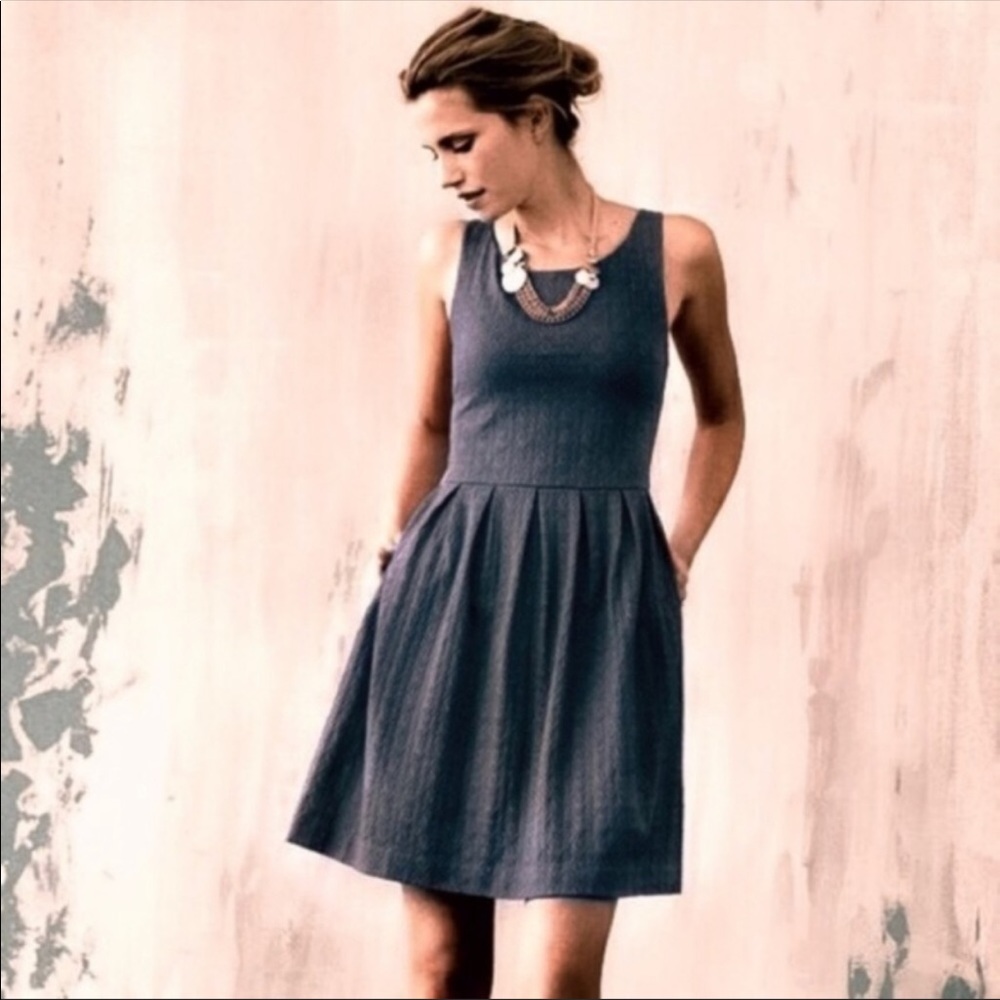 Anthropologie | Deletta gray torchon dress
